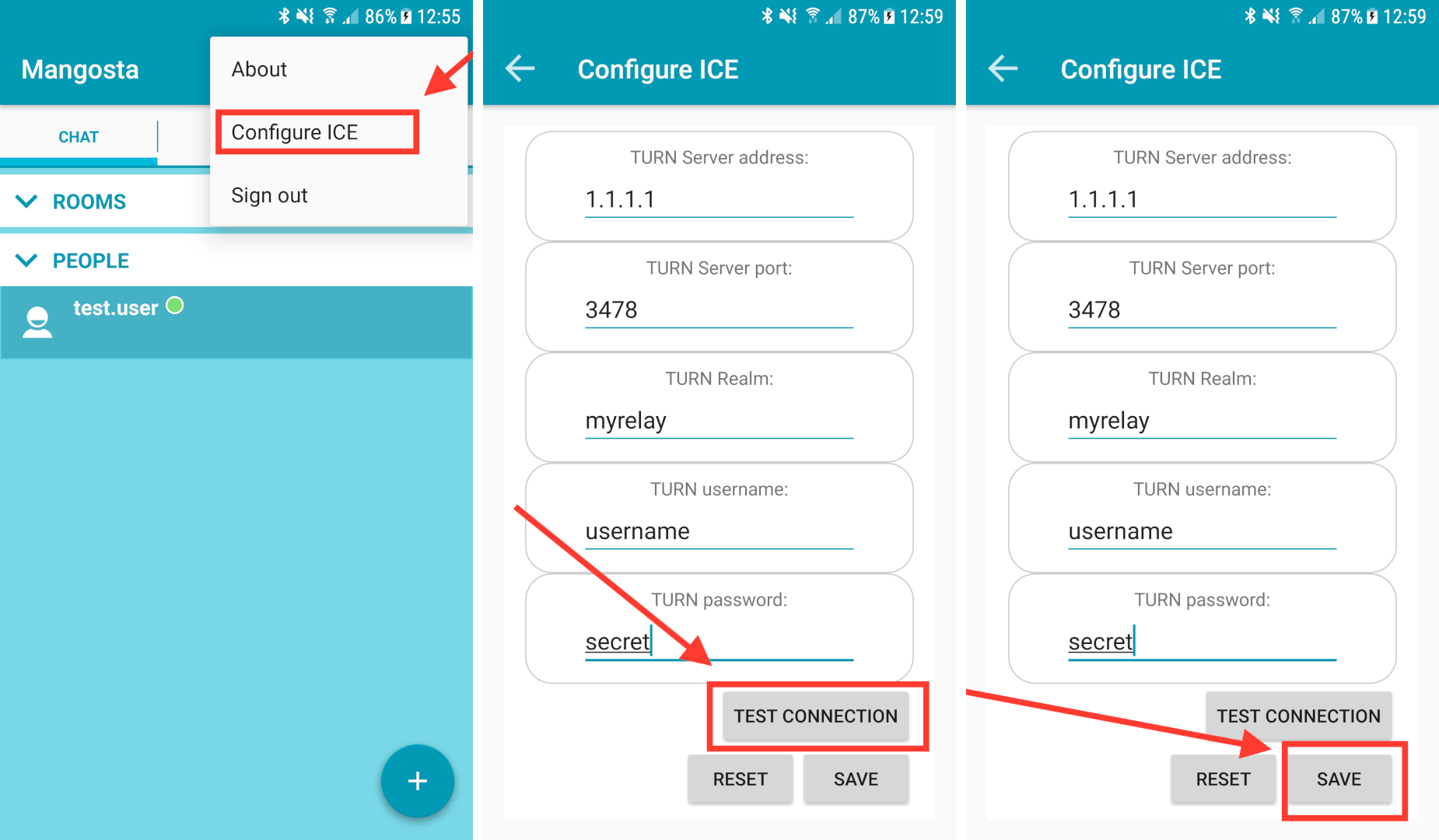 Mangosta ICE settings